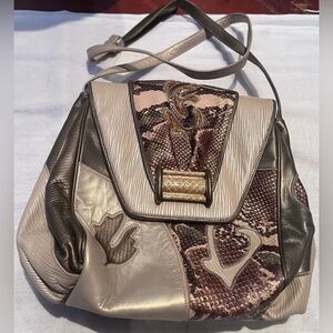 Sharif Patchwork Mixed Media Lizard Texture vintage Crossbody